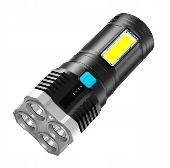 DAUGIAFUNKCINIS TAKTINIS KARINIS ŽIBINTUVĖLIS 4x LED + COB AKUMULIATORINIS L-19