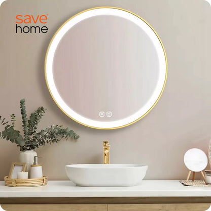 LED vonios veidrodis 80 cm, apvalus, liečiamas
