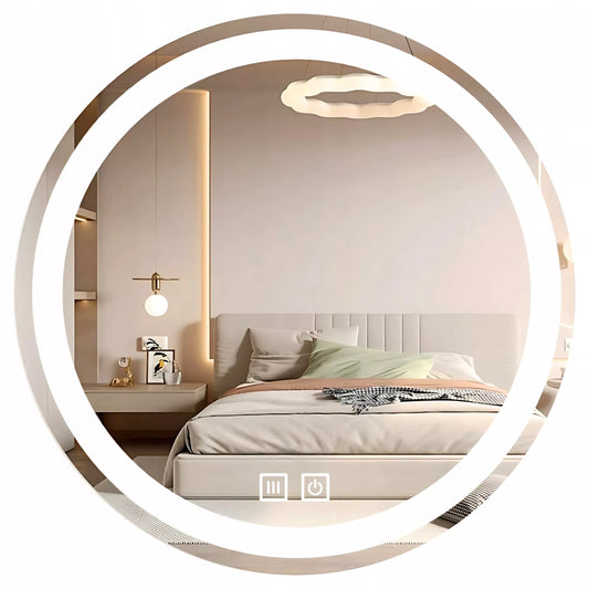 Vonios veidrodis su LED apšvietimu, apvalus 80 cm