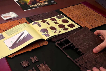 Galvosūkis Majų piramidė Escape Room dėžutė Medinės 3D dėlionės