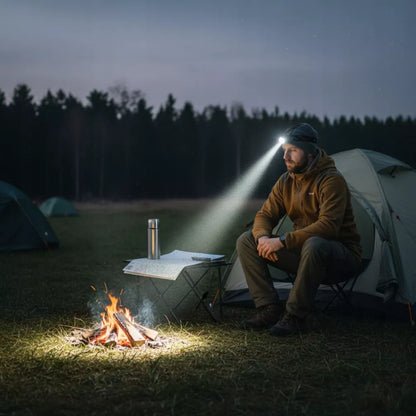 LED taktinis įkraunamas žibintuvėlis IP66 10W 600lm 5000K Nešiojamas USB-C