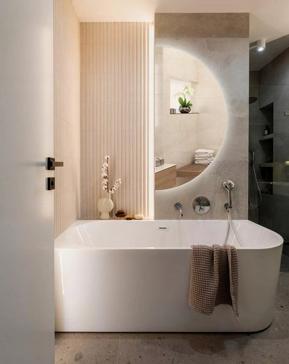 Ledinis pusapvalis veidrodis Loft sieninis, be rėmo 90