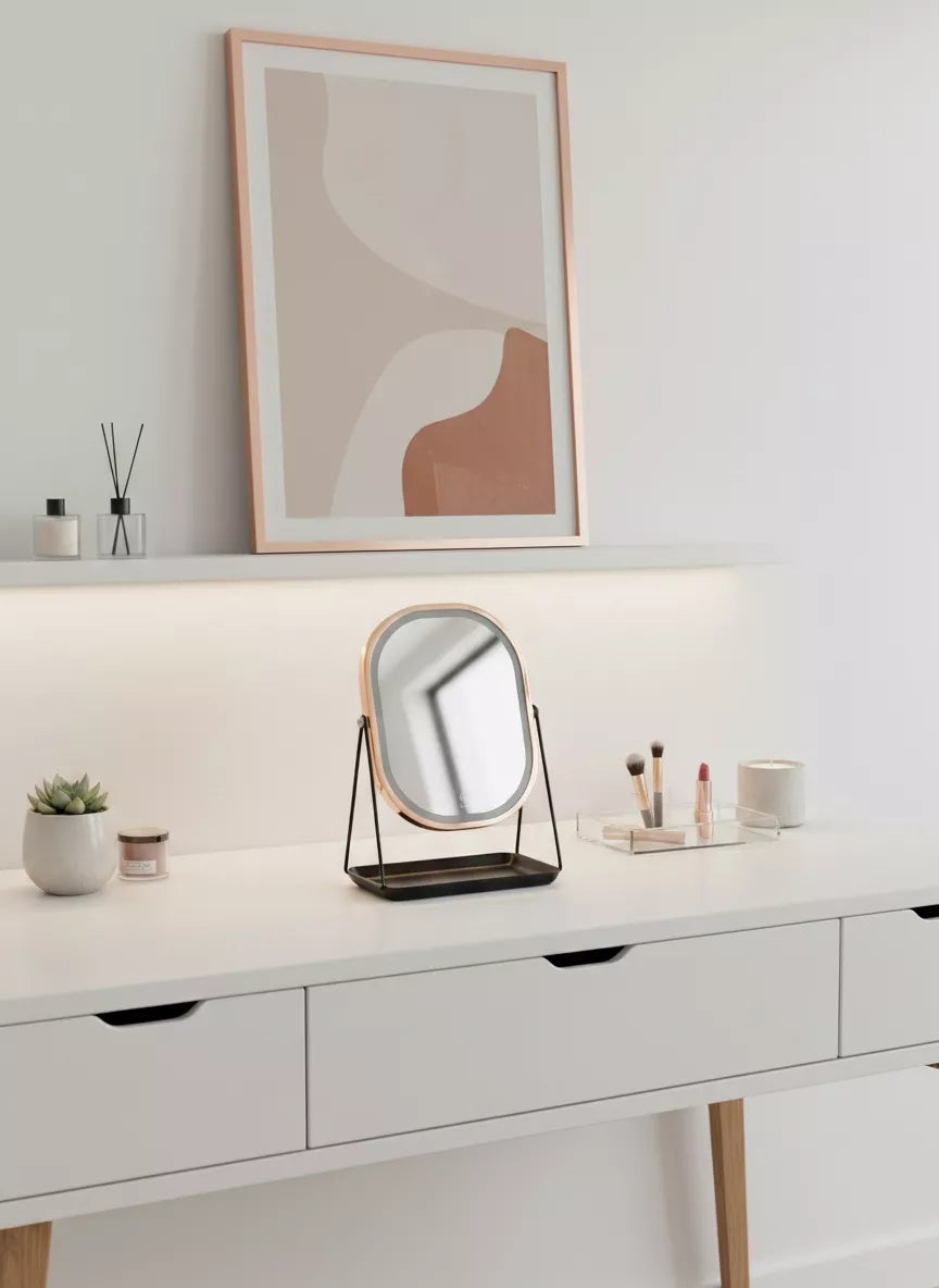 PREMIUM METALINIS KOSMETINIS VEIDRODIS SU LED APŠVIETIMU | VOLAN