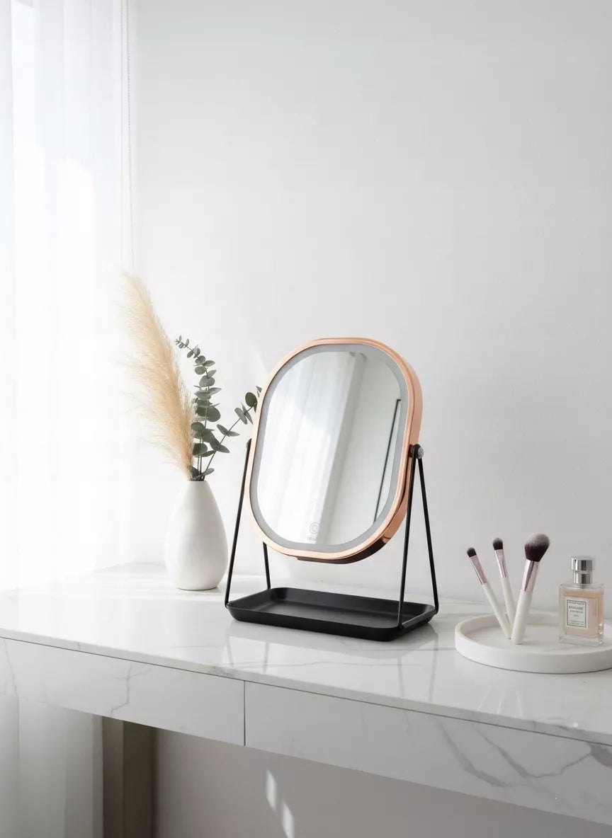 PREMIUM METALINIS KOSMETINIS VEIDRODIS SU LED APŠVIETIMU | VOLAN