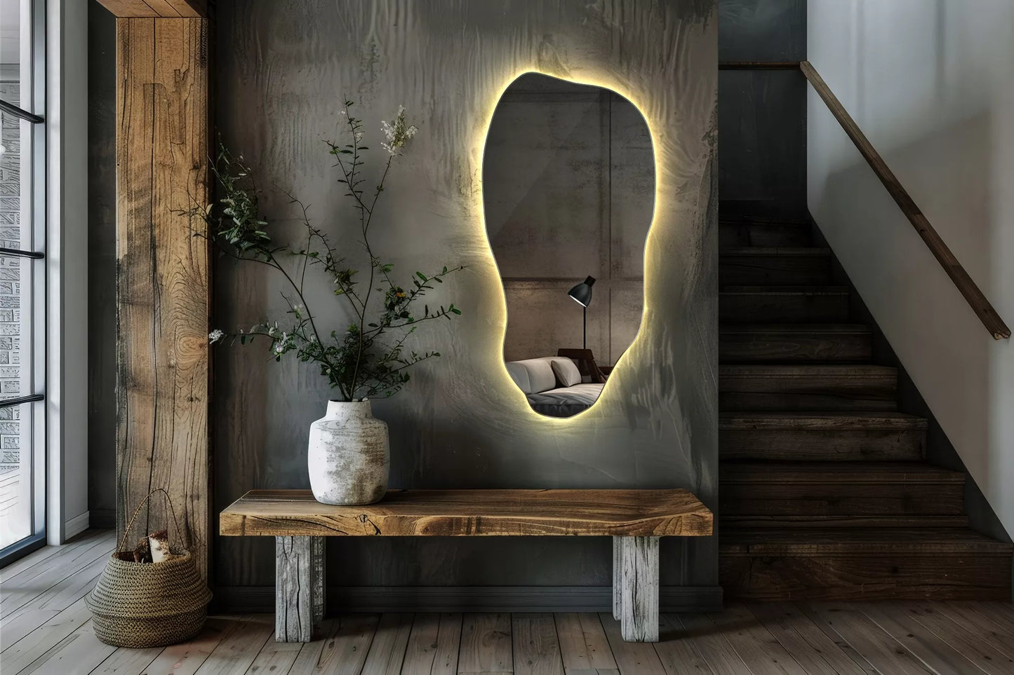 Nenormalios formos LED veidrodis