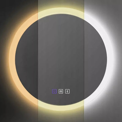 Vonios veidrodis 60 cm su LED apšvietimu, apsauga nuo rasojimo, „Bluetooth“ garsiakalbis