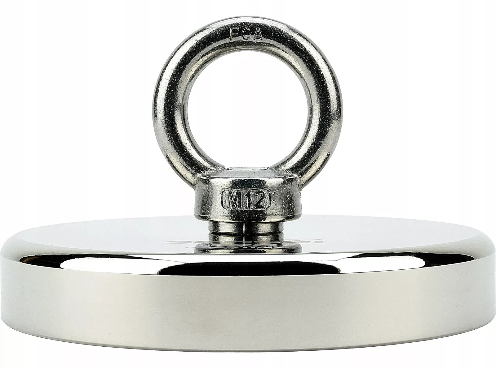 Neodiminis magnetas 600 kg / Ø120 mm, Galingas N52 laikiklis korpuse, M12 sriegis