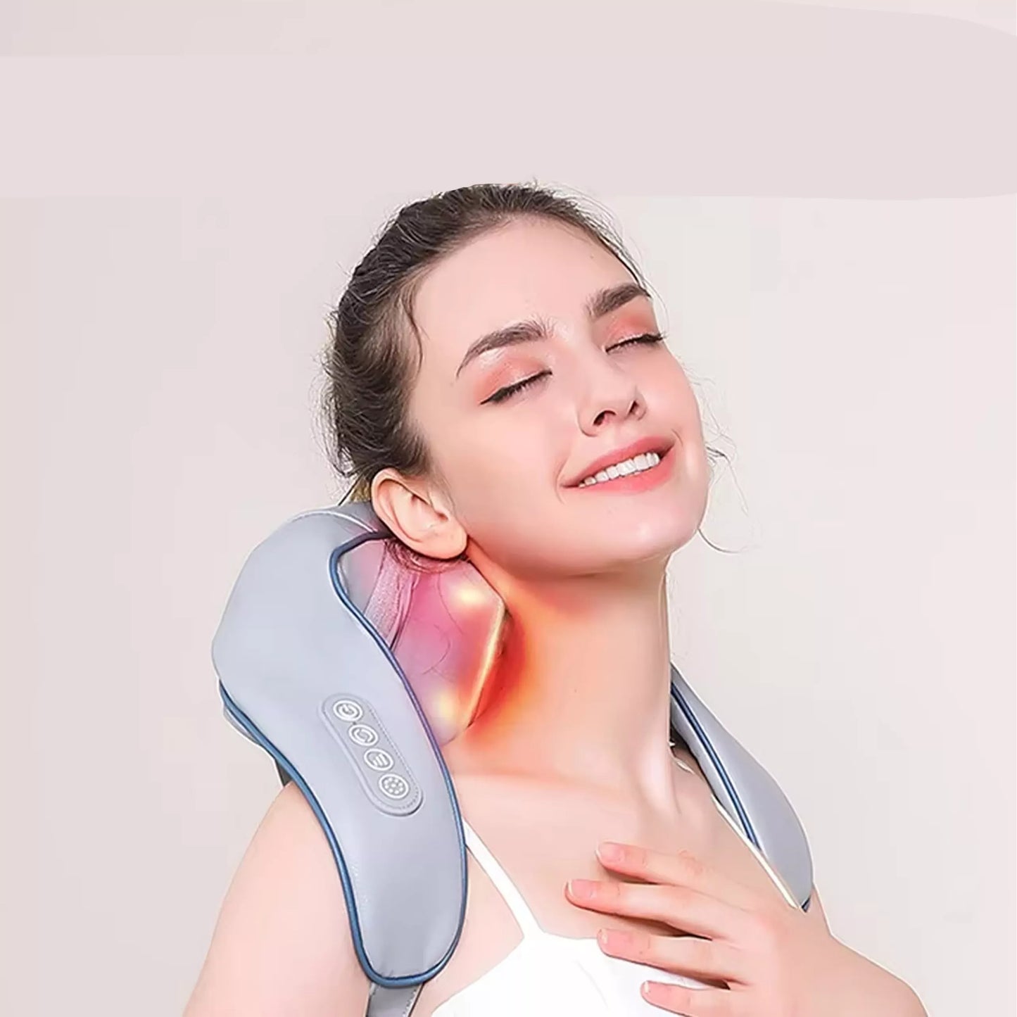 Belaidis masažuoklis kaklui, pakaušiui ir nugarai su šildymu, Shiatsu