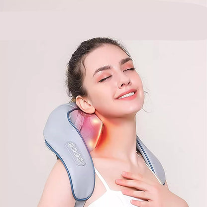 Belaidis masažuoklis kaklui, pakaušiui ir nugarai su šildymu, Shiatsu