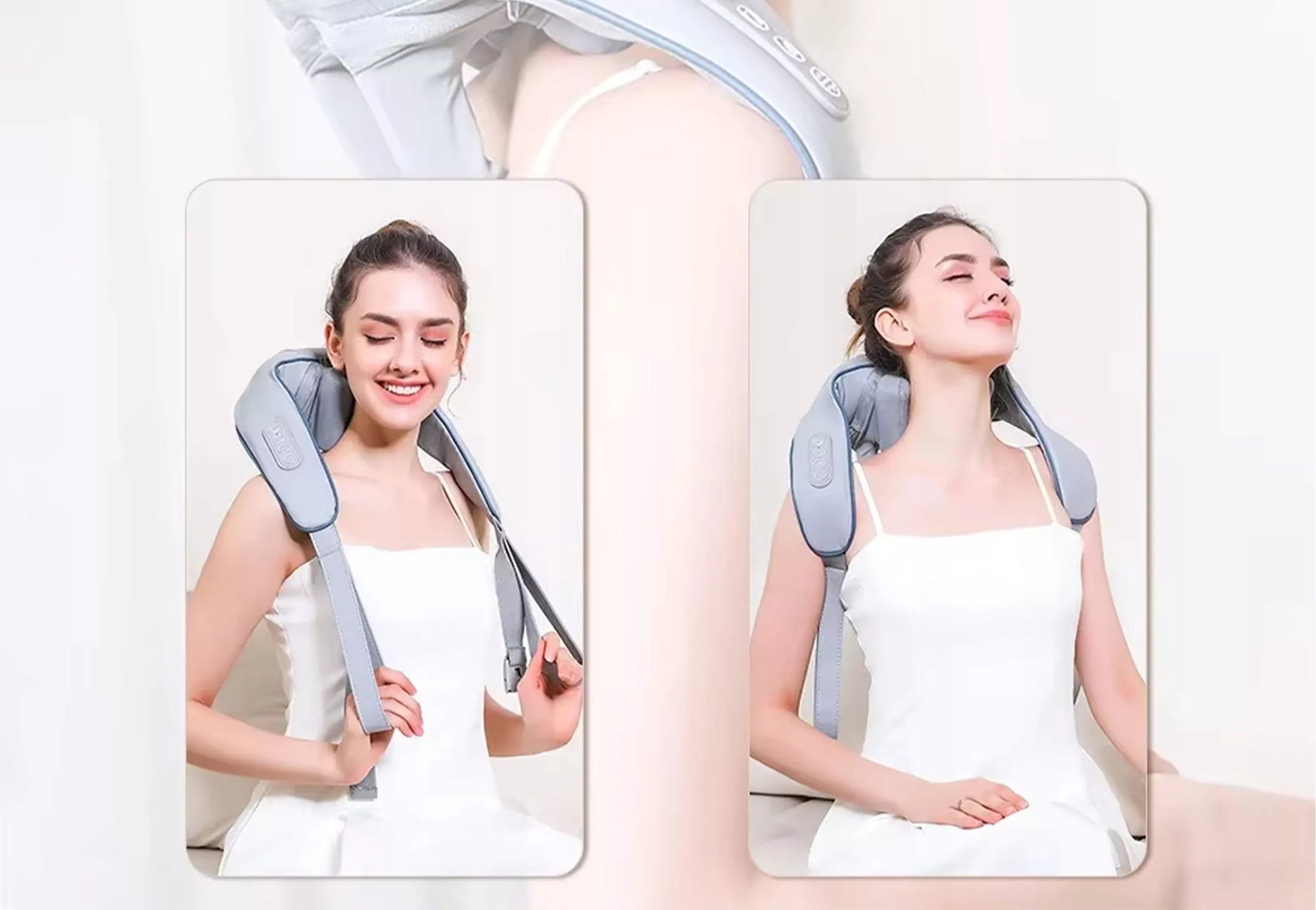 Belaidis masažuoklis kaklui, pakaušiui ir nugarai su šildymu, Shiatsu