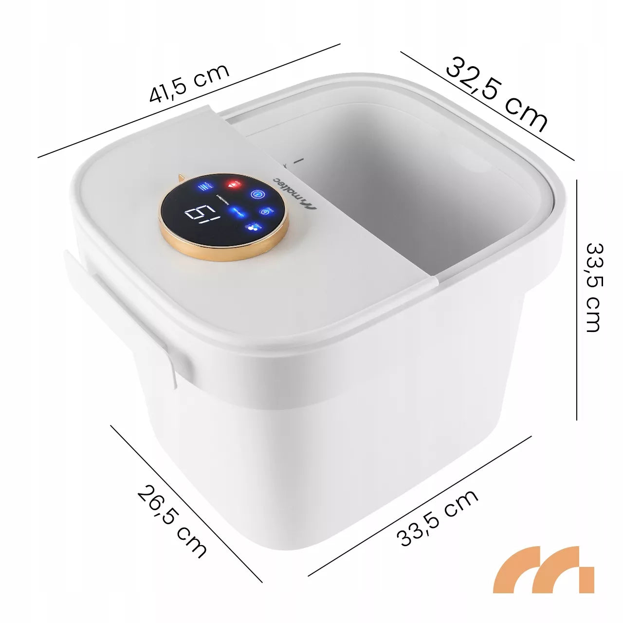 Vandeninis pėdų masažuoklis su LED laikmačiu, šildymu ir ritinėliais