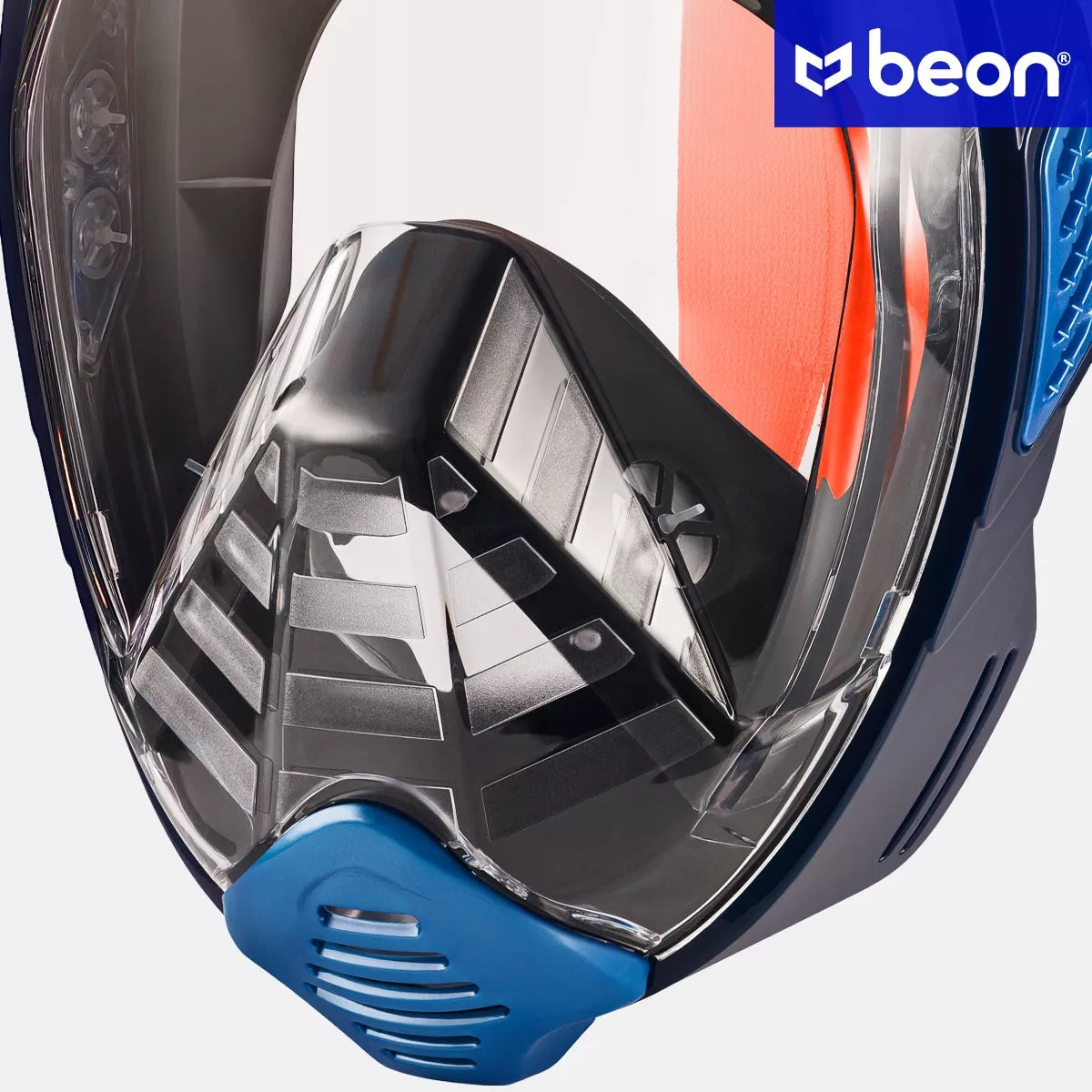 Beon Pro G2 pilno veido nardymo kaukė snorkelinimui L/XL - mėlyna