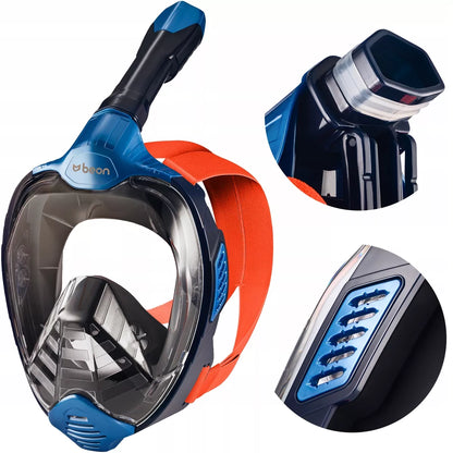 Beon Pro G2 pilno veido nardymo kaukė snorkelinimui L/XL - mėlyna