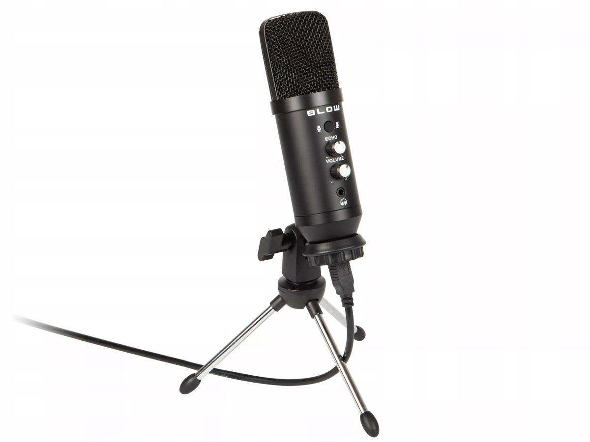 Žaidimų mikrofonas kompiuteriui – talpinis, studijinis, tripod laikiklis, USB