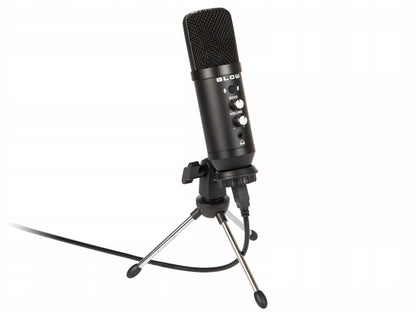 Žaidimų mikrofonas kompiuteriui – talpinis, studijinis, tripod laikiklis, USB