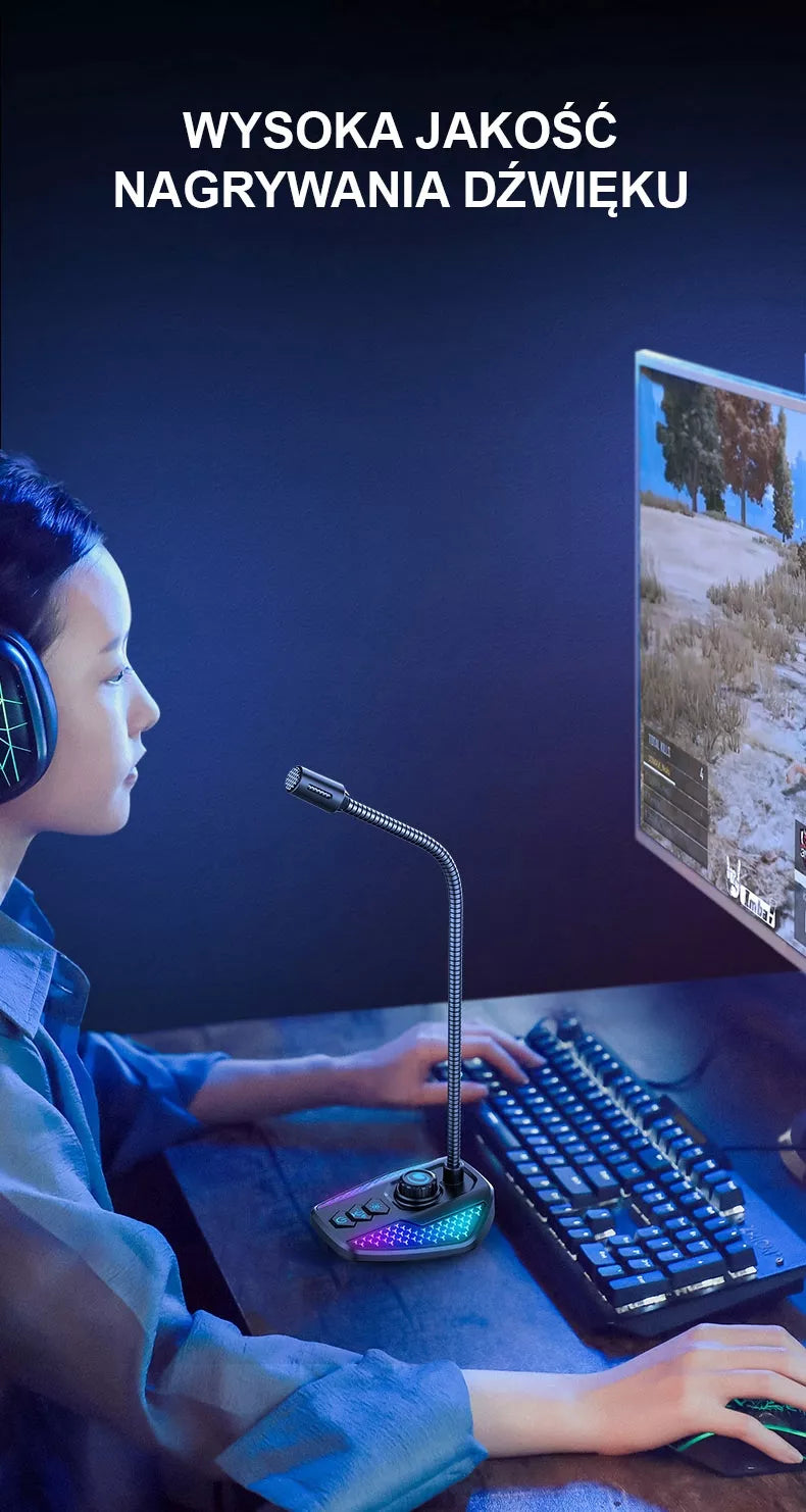 LED RGB mikrofonas žaidimams – PC ir nešiojamiesiems kompiuteriams