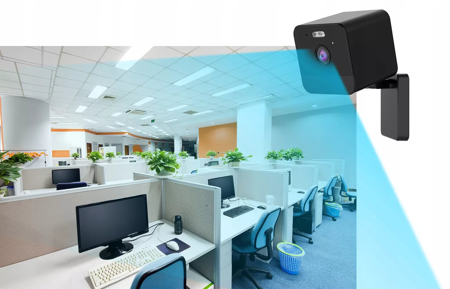 Juoda mini WiFi IP kamera 3 MPx Full HD, šnipinė