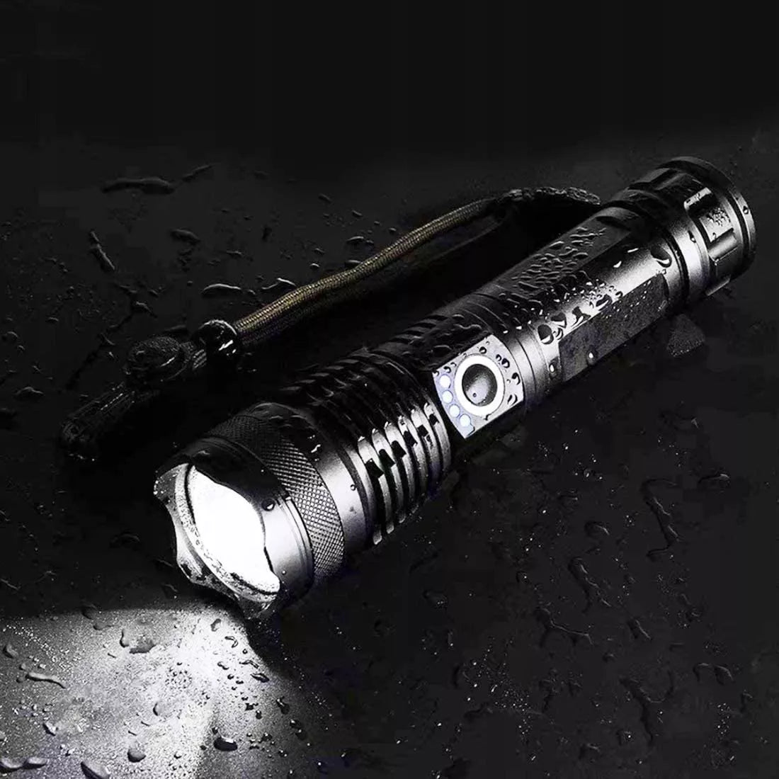 Galingas taktinis LED žibintuvėlis XHP50 ZOOM karinis