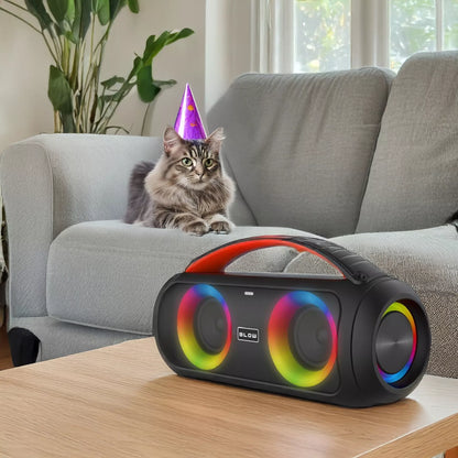 Galingas Bluetooth garsiakalbis Nešiojamas Boombox su mikrofonu, nuotolinio valdymo pulteliu, USB, SD, FM, KARAOKE