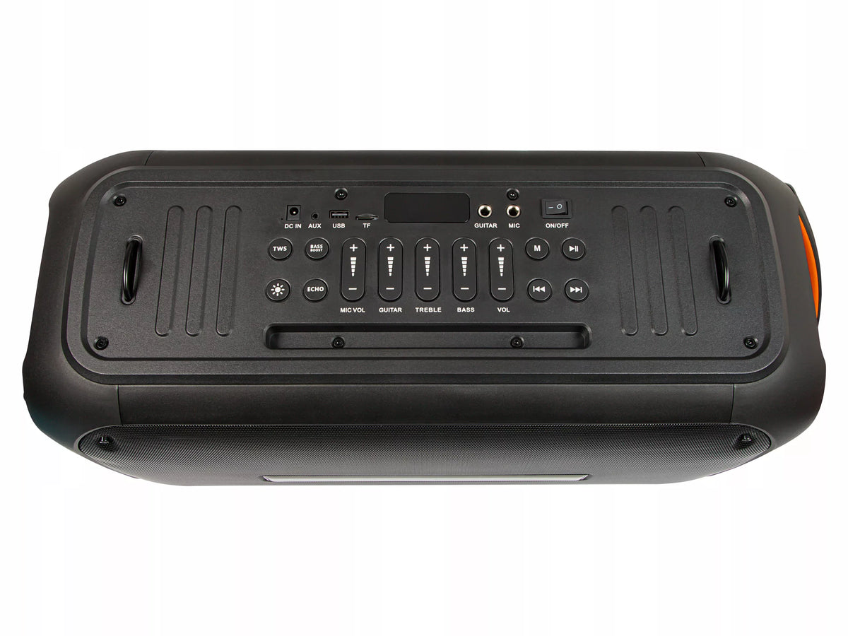 Galingas Bluetooth nešiojamas mobilus garsiakalbis su mikrofonu, nuotolinio valdymo pulteliu, USB, SD, Karaoke