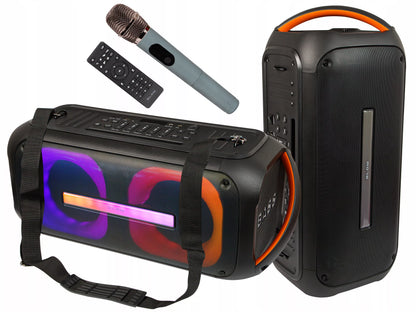 Galingas Bluetooth nešiojamas mobilus garsiakalbis su mikrofonu, nuotolinio valdymo pulteliu, USB, SD, Karaoke