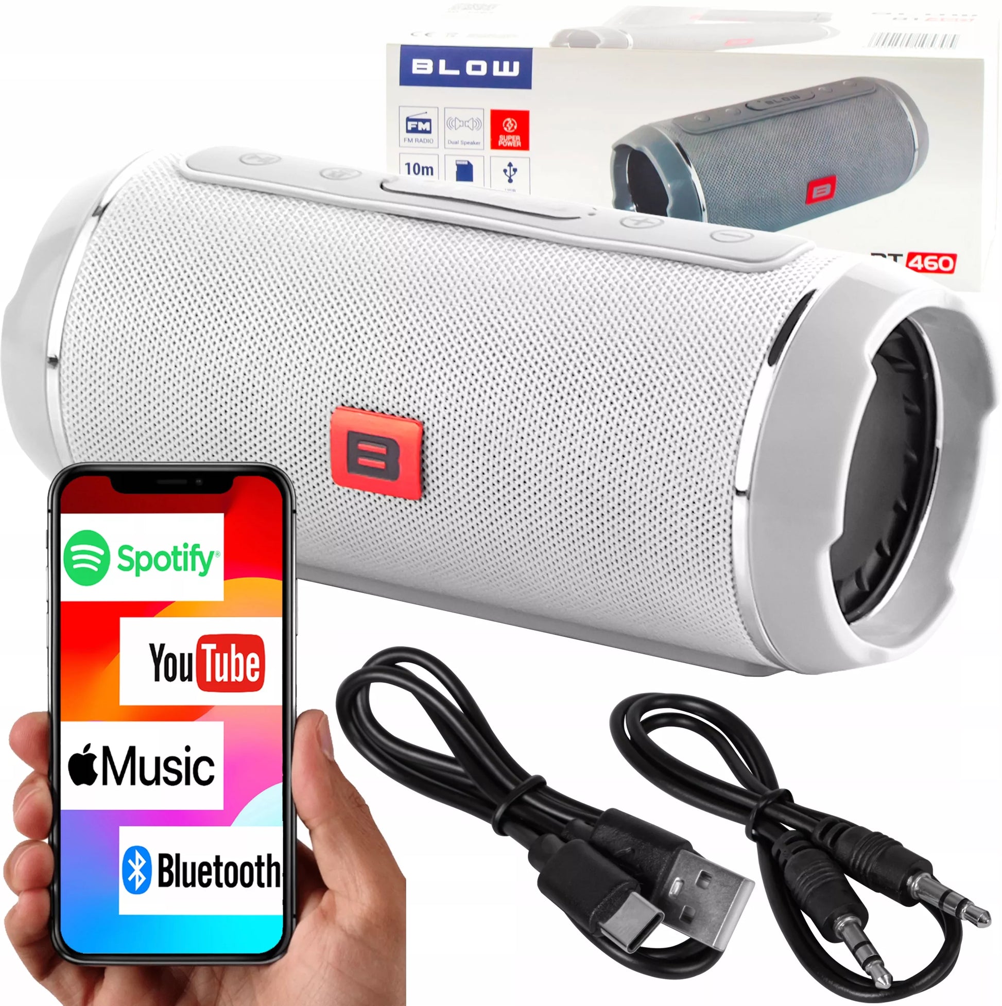 Galingas Bluetooth garsiakalbis USB SD Nešiojamas Belaidis Radijas Boombox