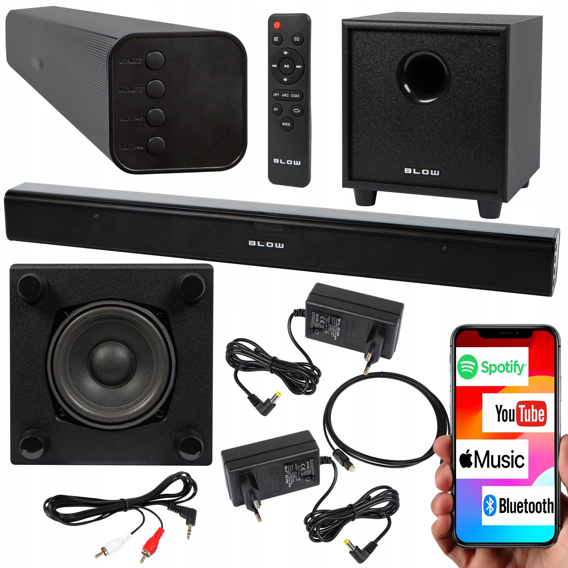 Galingos Bluetooth garso kolonėlės 120 W – USB, HDMI, AUX