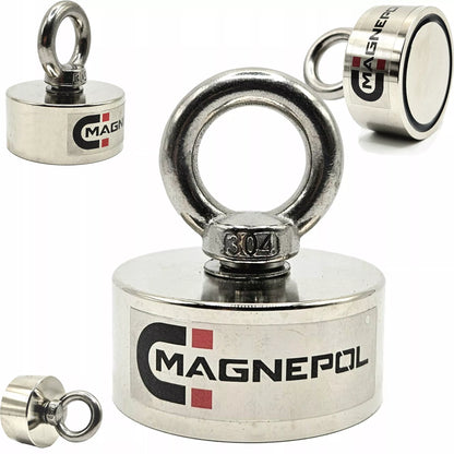 Neodiminio magnetas 85kg UM42 laikiklis 42x23 žvejybai, paieškai, lynui