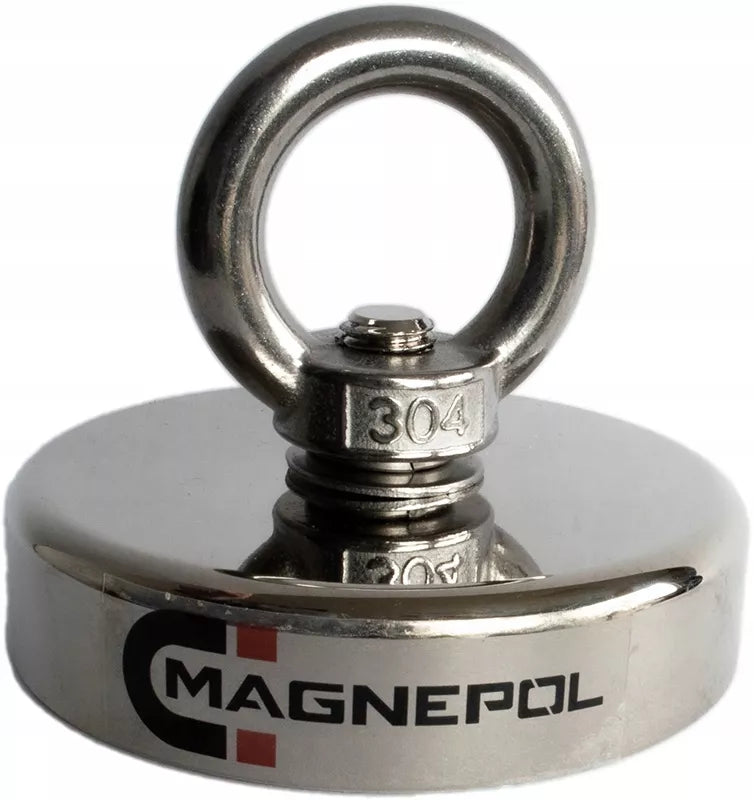 Neodiminis magnetas 300 kg Ø80 mm + virvė – rinkinys vandens žvejybai