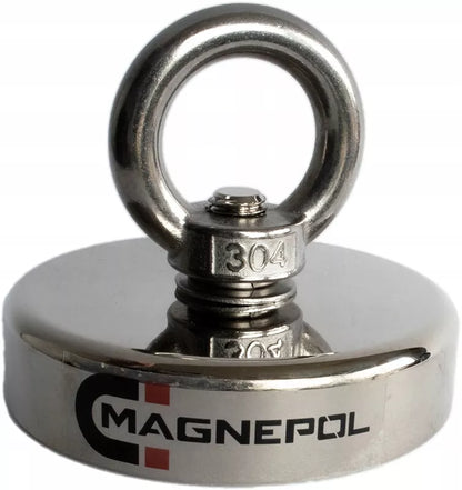 Neodiminis magnetas 300 kg Ø80 mm + virvė – rinkinys vandens žvejybai