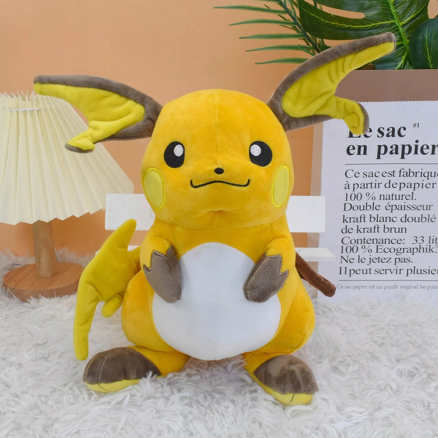 Pliušinis žaislas RAICHU POKEMON GO, Pliušinis žaislas Pikachu, 32-35 cm