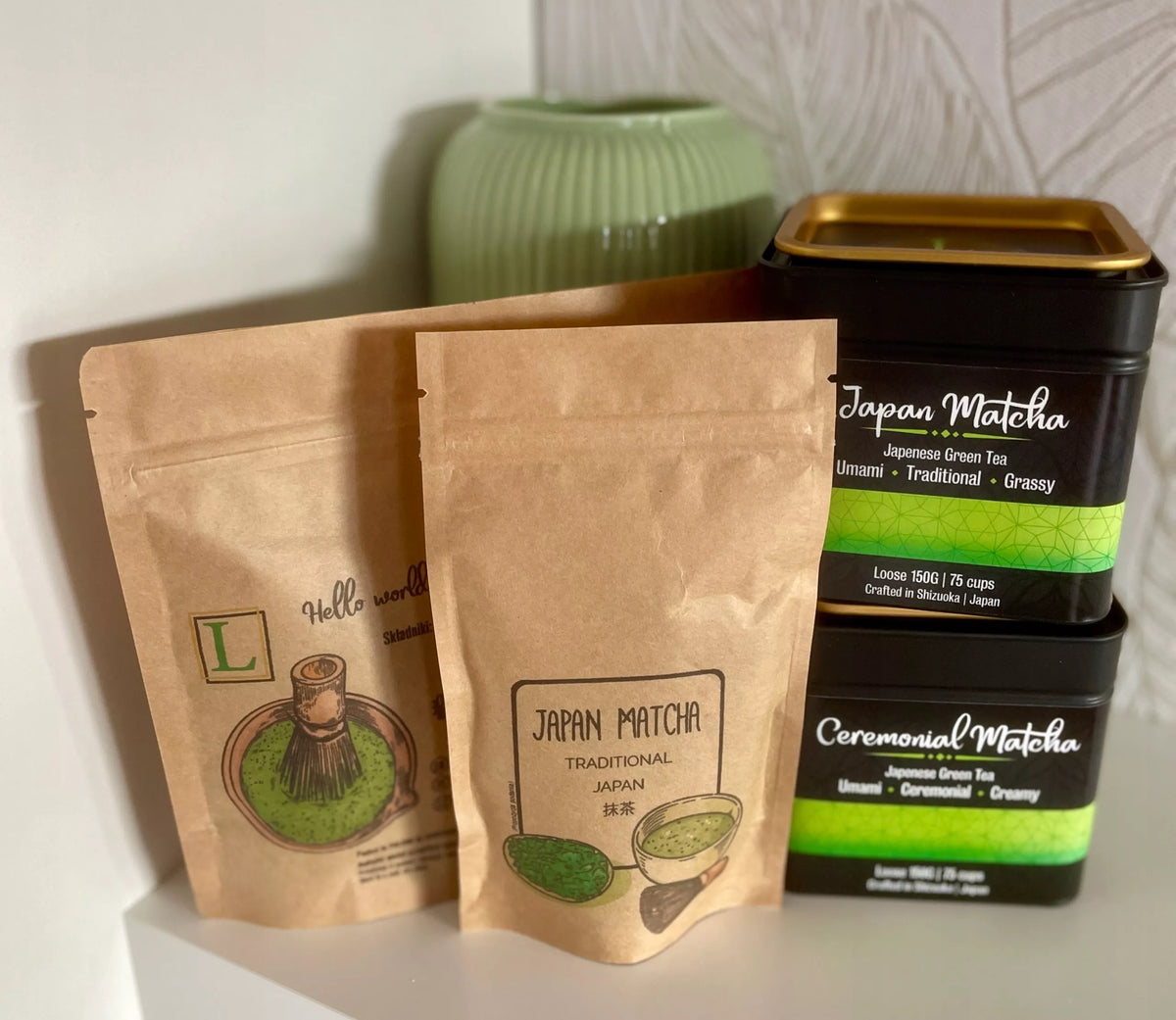 Matcha iš Japonijos Tikra Japoniška Žalioji Arbata Tradicinis 1 ir 2 derlius