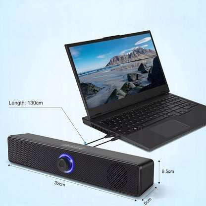 Mini garso sistema Garsiakalbiai Kompiuteriui 2.0 USB Nešiojamam kompiuteriui Staliniam kompiuteriui LED 18W