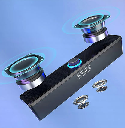 Mini garso sistema Garsiakalbiai Kompiuteriui 2.0 USB Nešiojamam kompiuteriui Staliniam kompiuteriui LED 18W