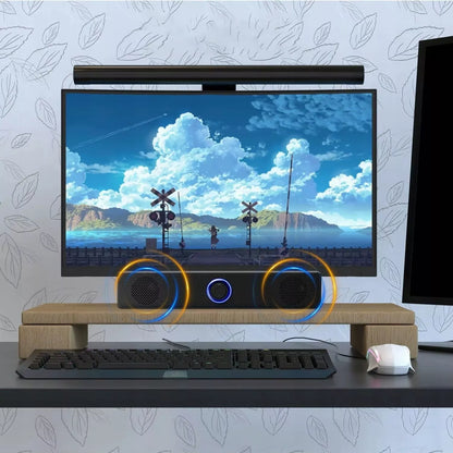 Mini garso sistema Garsiakalbiai Kompiuteriui 2.0 USB Nešiojamam kompiuteriui Staliniam kompiuteriui LED 18W