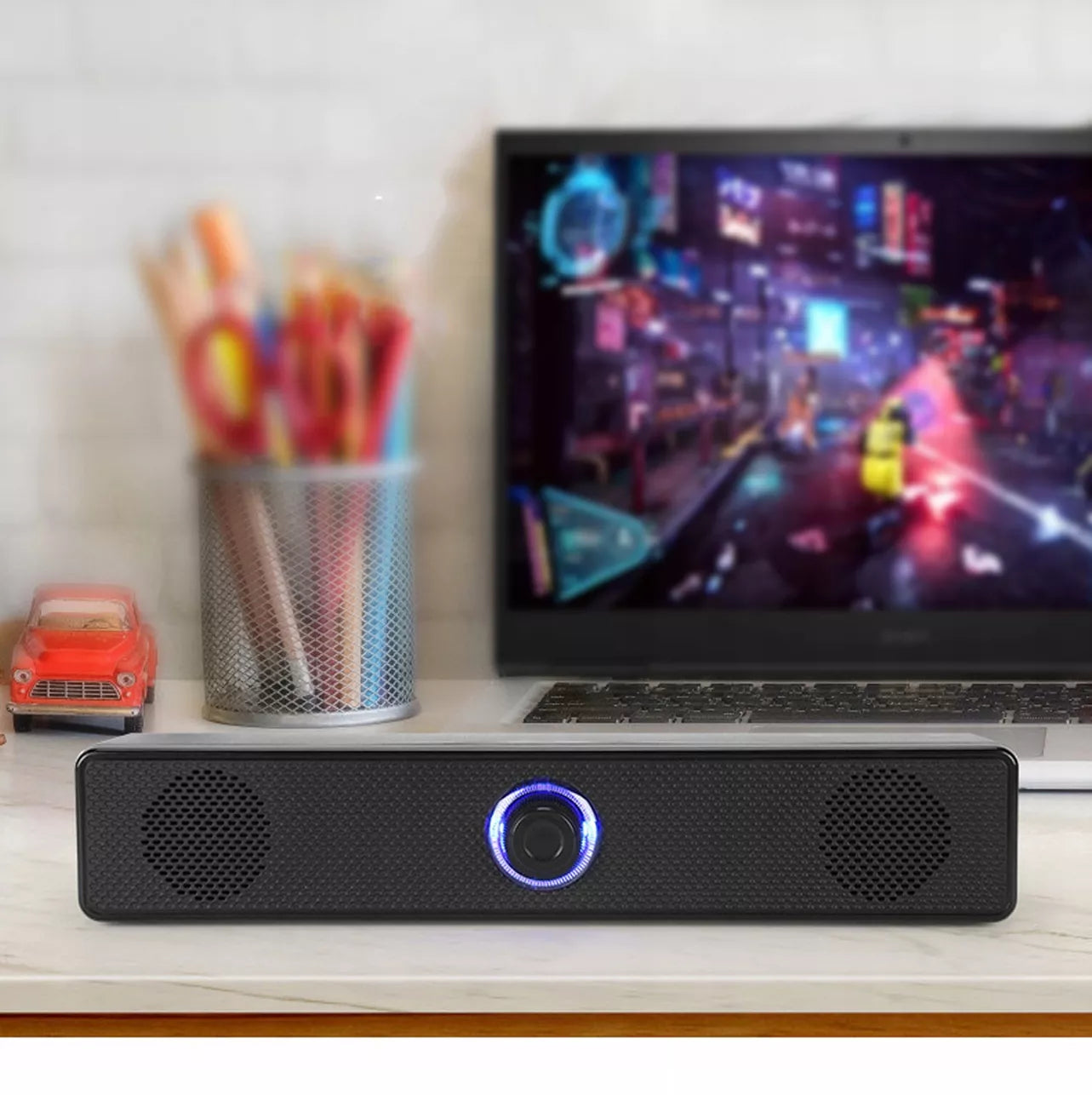 Mini garso sistema Garsiakalbiai Kompiuteriui 2.0 USB Nešiojamam kompiuteriui Staliniam kompiuteriui LED 18W