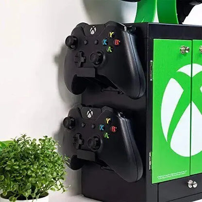 Xbox stovas, skirtas 4 valdikliams, 10 žaidimų ir 1 ausinėms