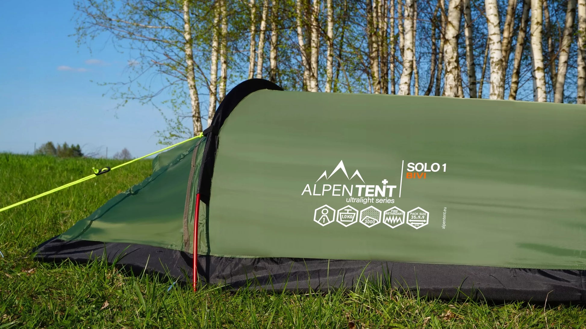 Vieno asmens palapinė AlpenTent Solo1 – Bivi norka, 1 kg