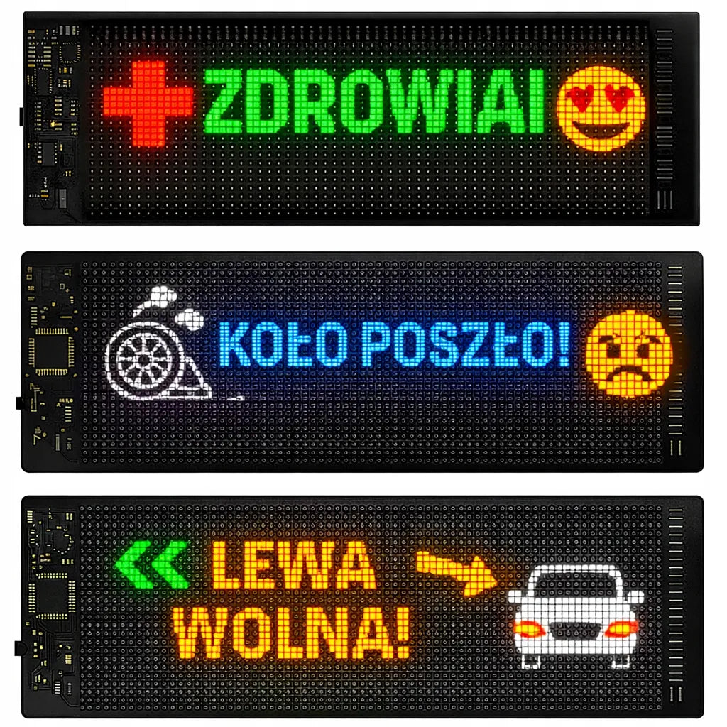 LED užrašas sunkvežimiui TIR lentelė vardas skydelis stiklui Bluetooth 38x10