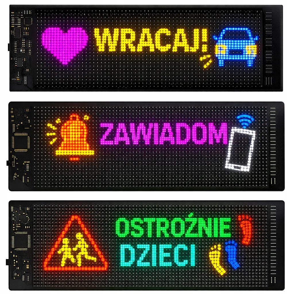 LED užrašas sunkvežimiui TIR lentelė vardas skydelis stiklui Bluetooth 38x10