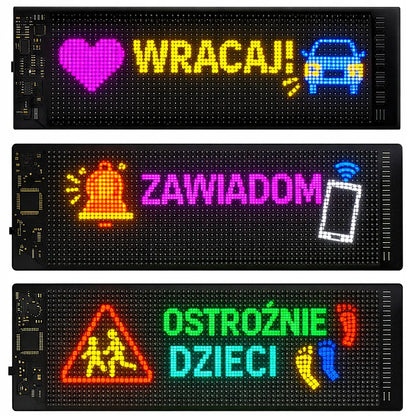 LED užrašas sunkvežimiui TIR lentelė vardas skydelis stiklui Bluetooth 38x10