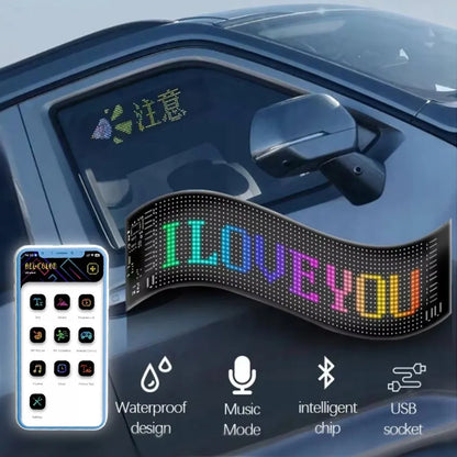 LED užrašas sunkvežimiui TIR lentelė vardas skydelis stiklui Bluetooth 38x10