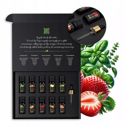 Ekologiški natūralūs eteriniai aliejai BIO vaisiniai citrusiniai aromaterapijai 10x10ml