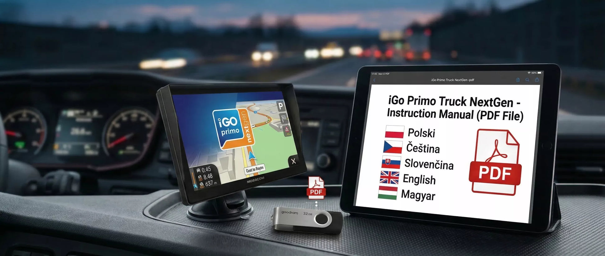 Navigacija sunkvežimiams su iGO Primo, greičio matuokliai 2026