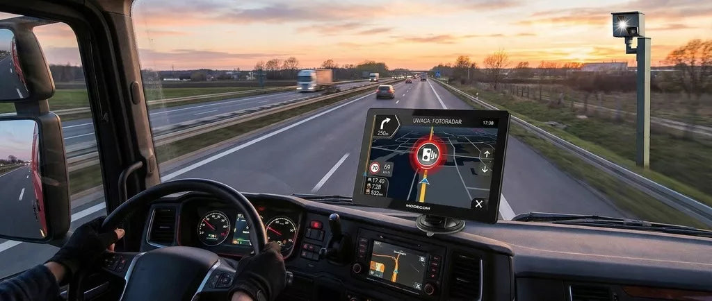 GPS navigacija sunkvežimiams 12,7 cm TRUCK , BUS su USB-C ir greičio matuokliais 2026