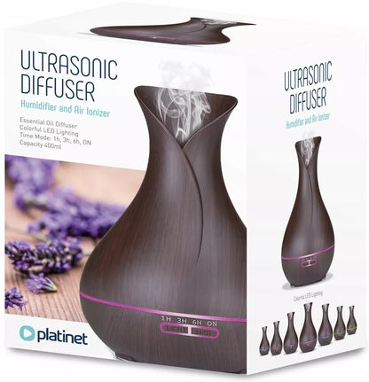 Oro drėkintuvas su difuzoriumi Platinet LED 7 spalvų 400ml + Aliejus