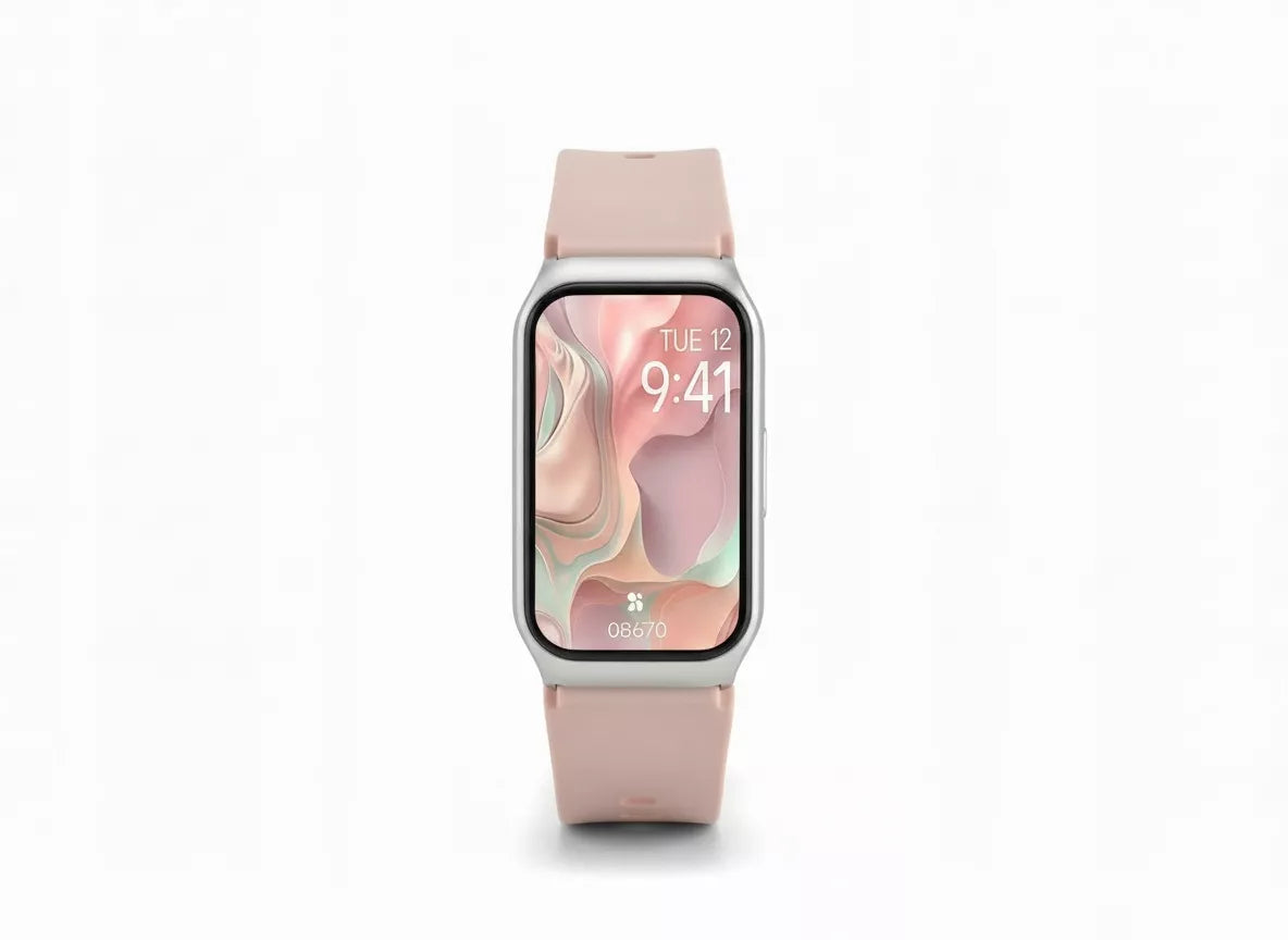 Modernus moteriškas išmanusis laikrodis - pranešimai, pulsas, žingsniai, Bluetooth
