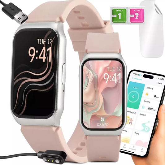 Modernus moteriškas išmanusis laikrodis - pranešimai, pulsas, žingsniai, Bluetooth
