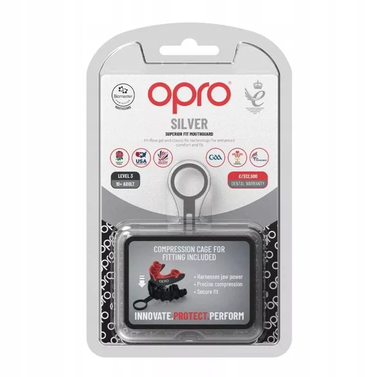 OCHRANIACZ NA ZĘBY Opro Silver GEN4 su dėklu Dviejų sluoksnių Juodas