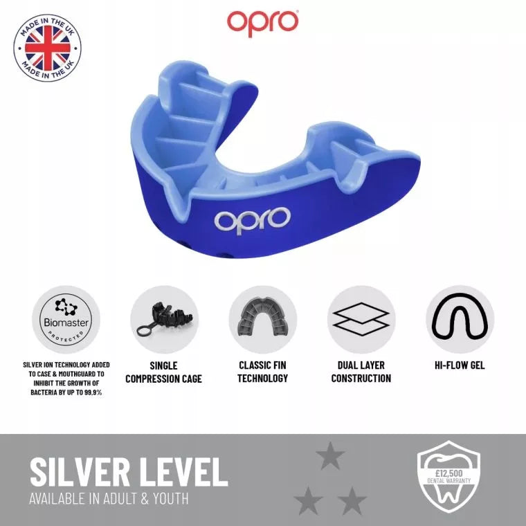 Dantų apsauga bokso "Opro" UFC Silver GEN2 balta sidabrinė